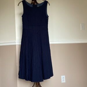 Ann Taylor Midnight Blue Textured Midi Dress